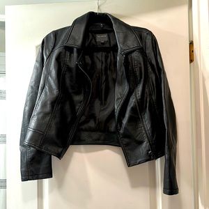 Limited size extra small vegan leather jacket.
